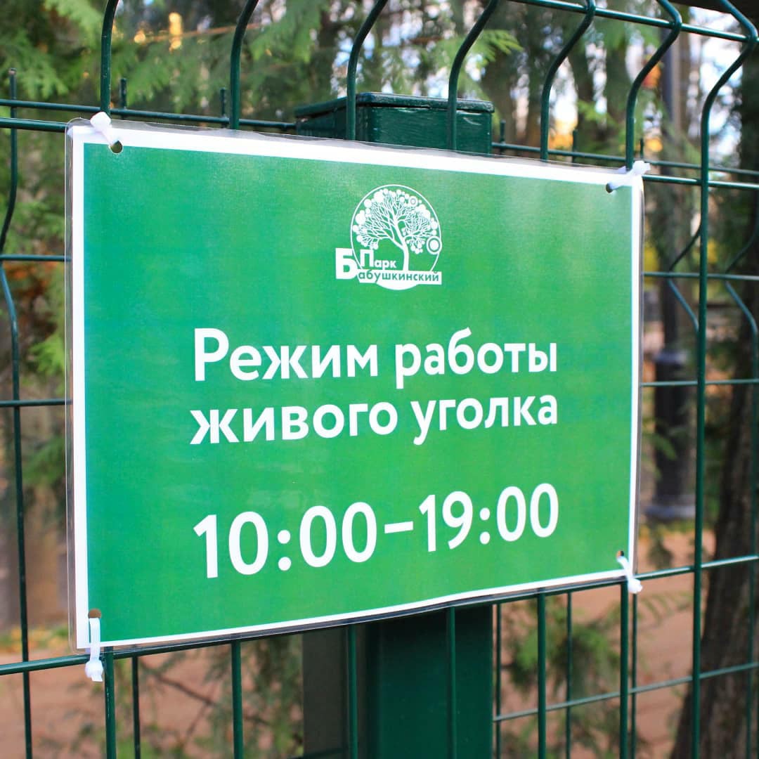 В Бабушкинском парке установили режим работы живого уголка
